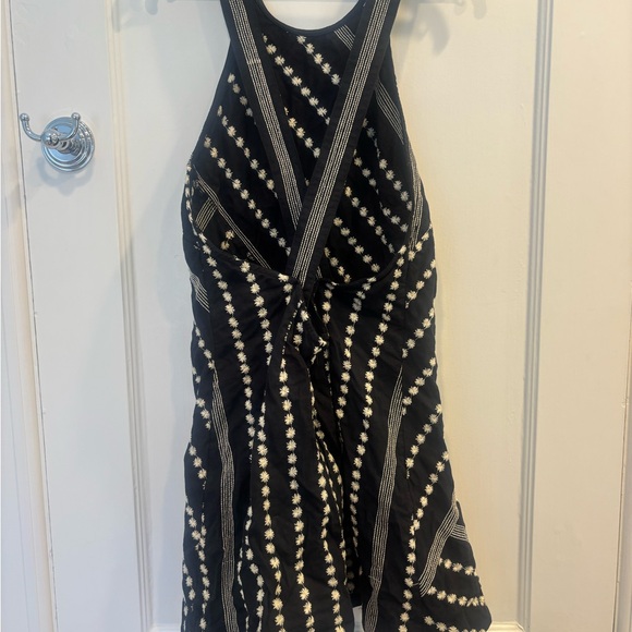 Free People Black and White Embroidered Backless Dress - Picture 5 of 5